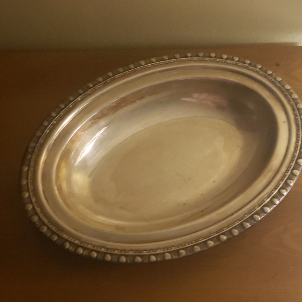 Vintage Silver Tone Tray - Beautiful Detail